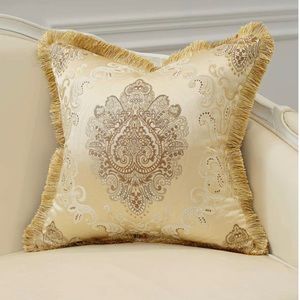 4 / $24 20" x 20" Gold / Beige Jacquard decor throw pillows cover elaborate